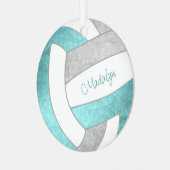 Giralaqua graue Keepake Volleyballgeschenke Ornament Aus Metall (Vorderseite links)