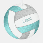 Giralaqua graue Keepake Volleyballgeschenke Ornament Aus Metall (Rückseite)