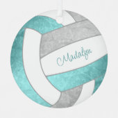 Giralaqua graue Keepake Volleyballgeschenke Ornament Aus Metall (Vorderseite)