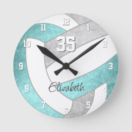Giralaqua graue personalisierte Volleyball Runde Wanduhr