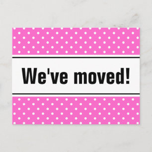Giralbewegte Postkarten Pink-weiße Polka-Punkte