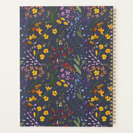 Giralbläserische Wildblume niedlich lila personali Planer (Rückseite)