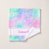 Giralbow Shimmer Leopard Print Personalisiert Badhandtuch Set (Waschlappen)