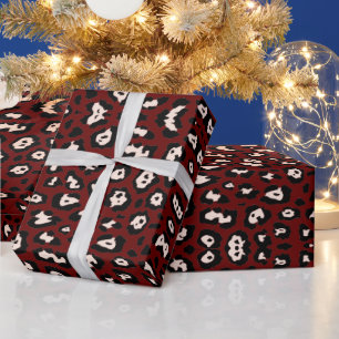 Giralleopard druckt Rosa Bordeaux Geschenkpapier