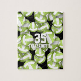 Girallilie-grüne, weiße Volleyballs Muster Puzzle