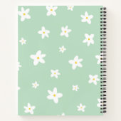 Giralminimalistische Blumenmuster grün Notizblock (Rückseite)