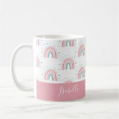 Giralpink Aqua Regenbogenskript personalisiert mod Kaffeetasse (Links)