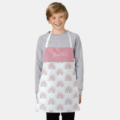Giralpink Aqua Regenbogenskript personalisiert mod Schürze (Getragen)