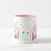 Giralpink Aqua Regenbogenskript personalisiert mod Tasse (Zentrum)