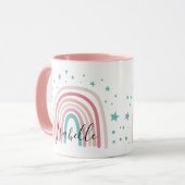 Giralpink Aqua Regenbogenskript personalisiert mod Tasse (Vorderseite Links)