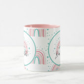 Giralpink Aqua Regenbogenskript personalisiert mod Tasse (Zentrum)