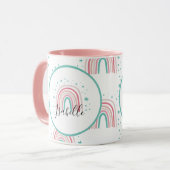 Giralpink Aqua Regenbogenskript personalisiert mod Tasse (Vorderseite Links)