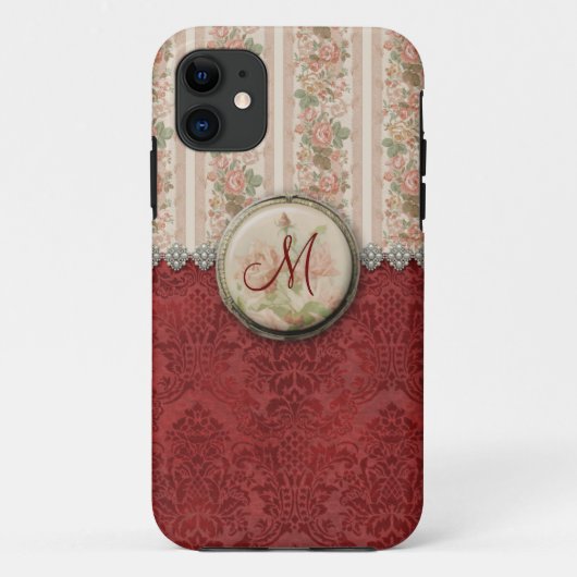 Giralred Damask und Rose Case-Mate iPhone Hülle (Rückseite)