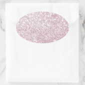 Giralrosa Abstrakter Glitzer Foto drucken Ovaler Aufkleber (Tasche)