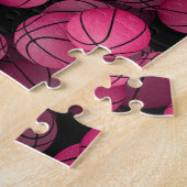 Giralrosa Basketballmuster personalisiert Puzzle (Seite)