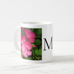 Giralrosa Blume Foto Monogram Kaffeetasse