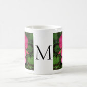 Giralrosa Blume Foto Monogram Kaffeetasse (Mittel)