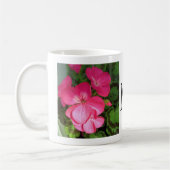 Giralrosa Blume Foto Monogram Kaffeetasse (Links)