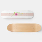 Giralrosa Blume und Streifen Skateboard (Horizontal)