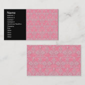 Giralrosa DoppelDamask Muster Visitenkarte (Vorne/Hinten)