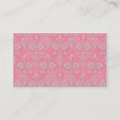 Giralrosa DoppelDamask Muster Visitenkarte (Rückseite)