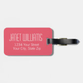 Giralrosa Floral Wasserfarbe Gepäckanhänger (Rückseite horizontal)