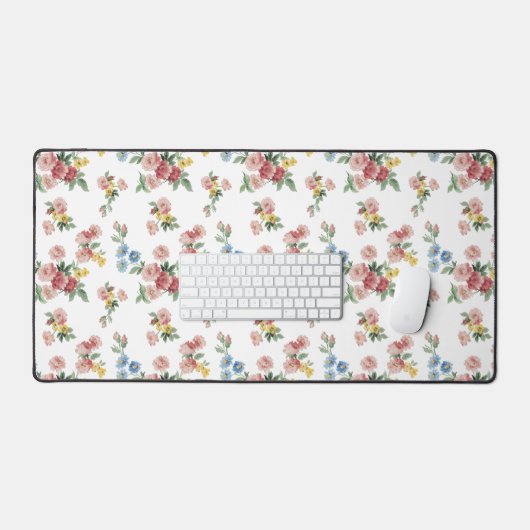 Giralrosa, Gelb und Blau Schreibtischunterlage (Tastatur & Maus)