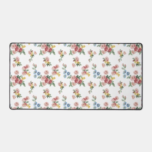 Giralrosa, Gelb und Blau Schreibtischunterlage (Vorderseite)