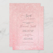 Giralrosa Glitzer Luxusdesign Einladung (Vorne/Hinten)