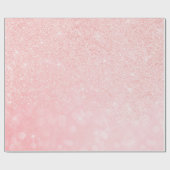 Giralrosa Glitzer Luxusdesign Geschenkpapier (Flach)