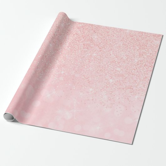 Giralrosa Glitzer Luxusdesign Geschenkpapier (Ungerollt)