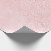 Giralrosa Glitzer Luxusdesign Geschenkpapier (Ecke)