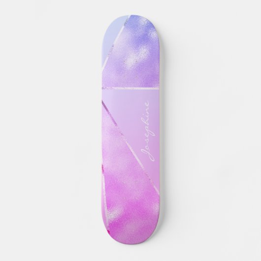 Giralrosa Glitzer Moderner Name personalisiert coo Skateboard (Vorderseite)