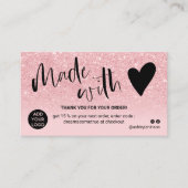 Giralrosa Glitzer ombre vielen Dank, die Sie mit L Visitenkarte (Vorderseite)