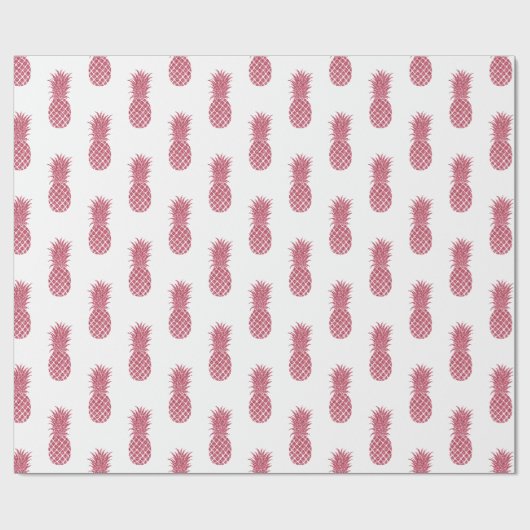Giralrosa Glitzer Tropische Ananas Geschenkpapier (Flach)