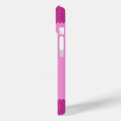 Giralrosa-Glitzer-Zackenzag, Monogramm Case-Mate iPhone Hülle (Rückseite / Links)