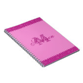 Giralrosa-Glitzer-Zackenzag, Monogramm Notizblock (Rechte Seite)