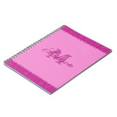 Giralrosa-Glitzer-Zackenzag, Monogramm Notizblock (Linke Seite)