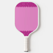 Giralrosa-Glitzer-Zackenzag, Monogramm Pickleball Schläger (Rückseite)