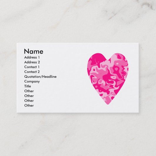 Giralrosa Herzgeschäft oder Visitenkarten Visitenkarte (Vorderseite)