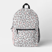 Giralrosa Leopard Print Personalisiert Bedruckter Rucksack (Vorderseite)