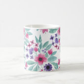 Giralrosa Lila Aquamarine Aquarellfarben Kaffeetasse (Mittel)