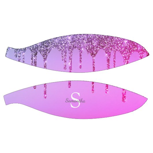 Giralrosa Lila Glitzer Sparkle Tropfens Monogram Basketball (Panele)