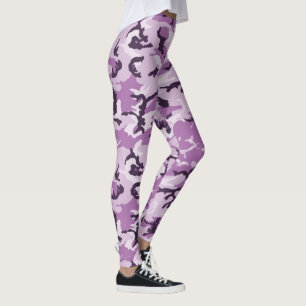 Giralrosa / Lila Woodland Camouflage Muster Leggings