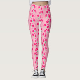 Giralrosa Lotus Blume Blumenmuster Leggings