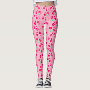 Giralrosa Lotus Blume Blumenmuster Leggings