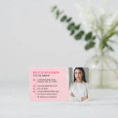 Giralrosa Modernes Minimalistisches Logo Visitenkarte (Stehend Vorderseite)