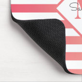 Giralrosa Peach Ombre Streifen Monogramm Mousepad (Ecke)