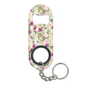 Giralrosa Pfirsich Lila Burgund Wasserfarben Mini Flaschenöffner (Rückseite)