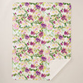 Giralrosa Pfirsich Lila Burgund Wasserfarben Sherpadecke (Vorderseite)